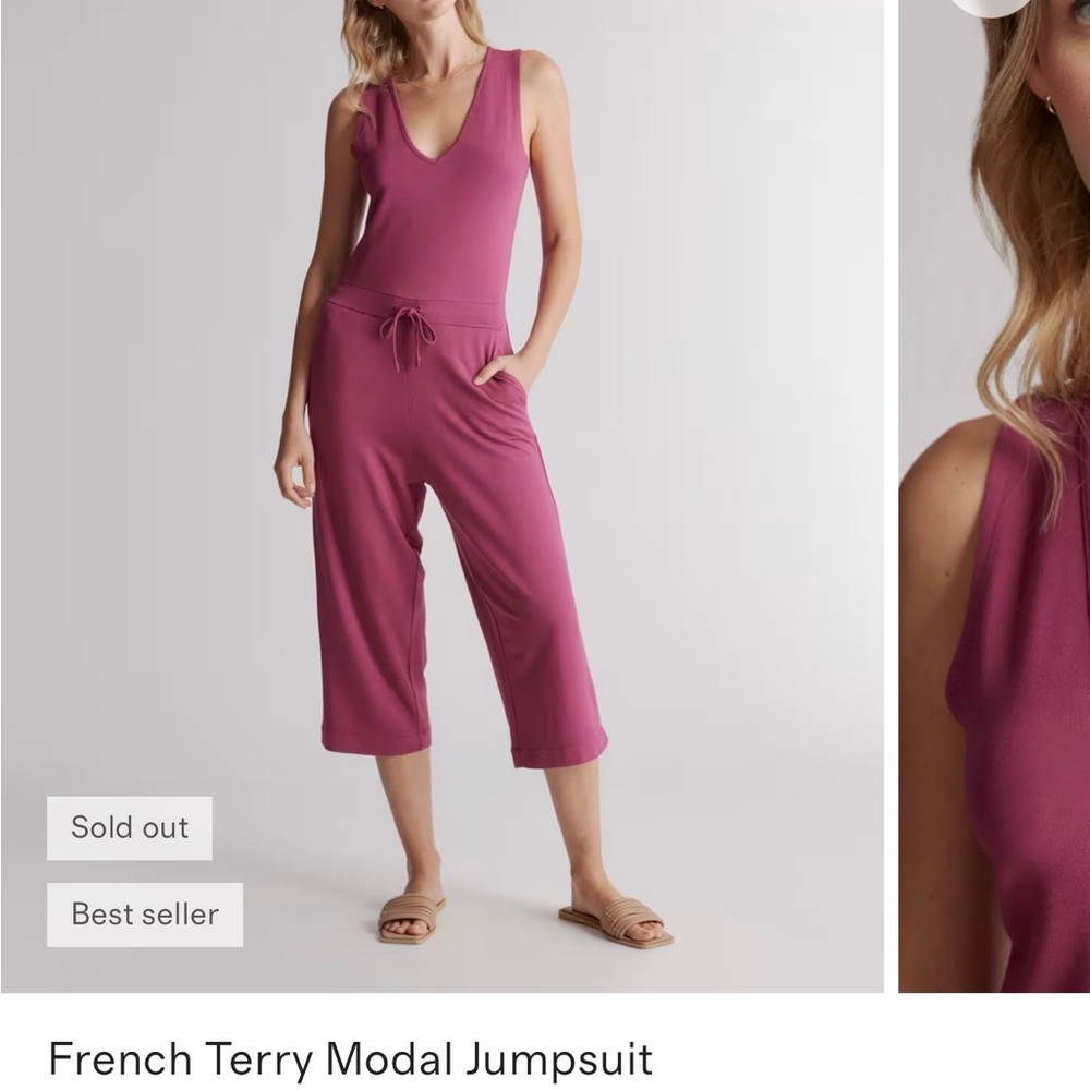 French Terry Modal Jumpsuit in **BLACK**